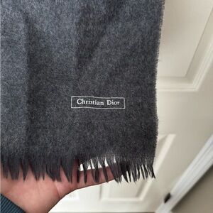 Dior Charcoal Fringe Scarf